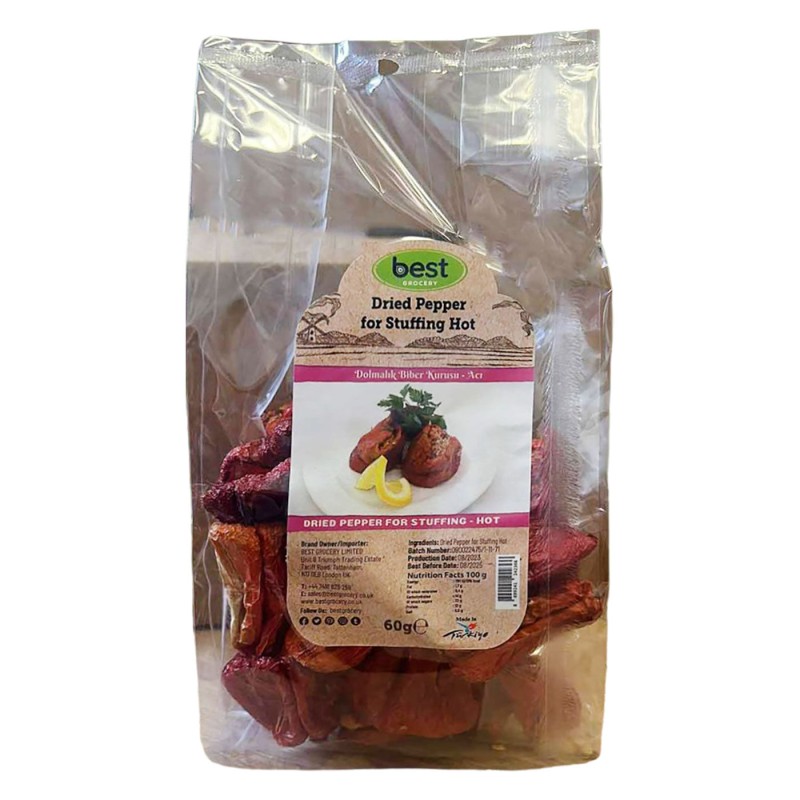 Best Dried Hot Pepper For Stuffing (Dolmalik Kuru Aci Biber) 60G