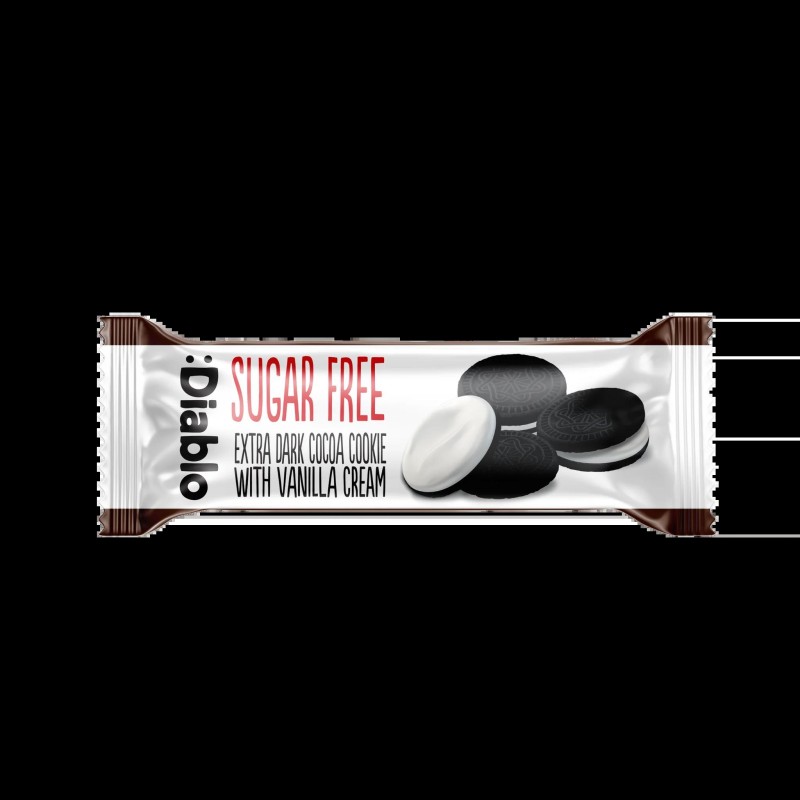 Diablo Sugar Free Extra Dark Cocoa Cookie With Vanilla Cream (44 G)