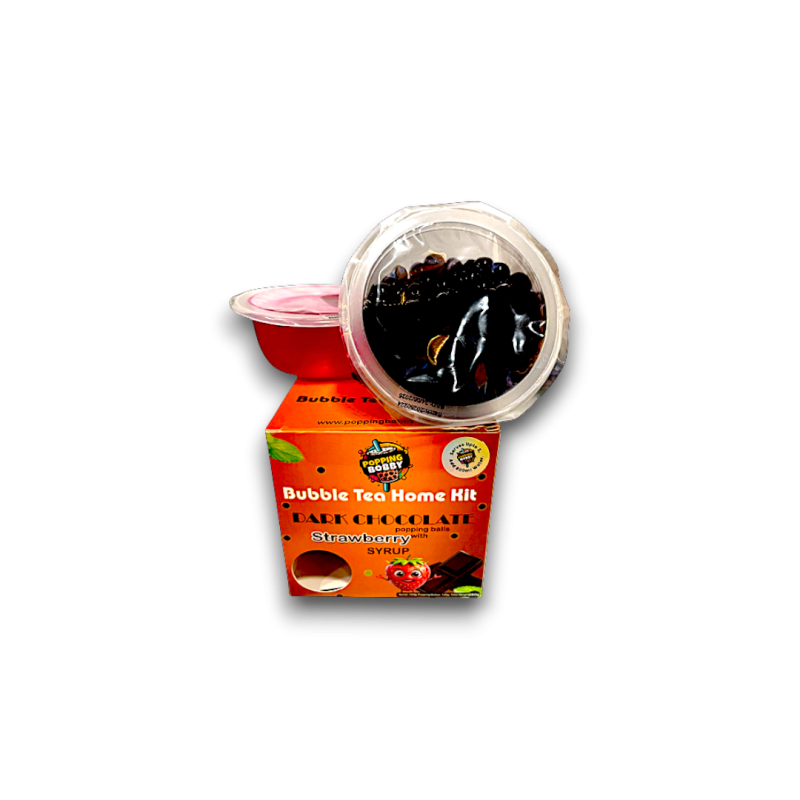 Bubble Tea Home Kit Starter Dark Choco With Strawberry Syrup 280grx6